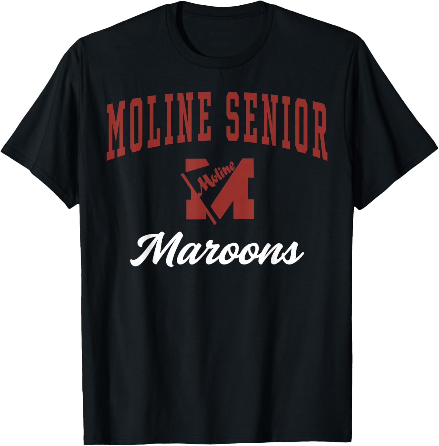 Moline Senior High School Maroons C7 T-Shirt - T-Shirt | Black