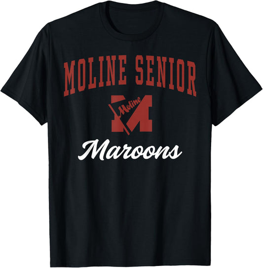 Moline Senior High School Maroons C7 T-Shirt - T-Shirt | Black