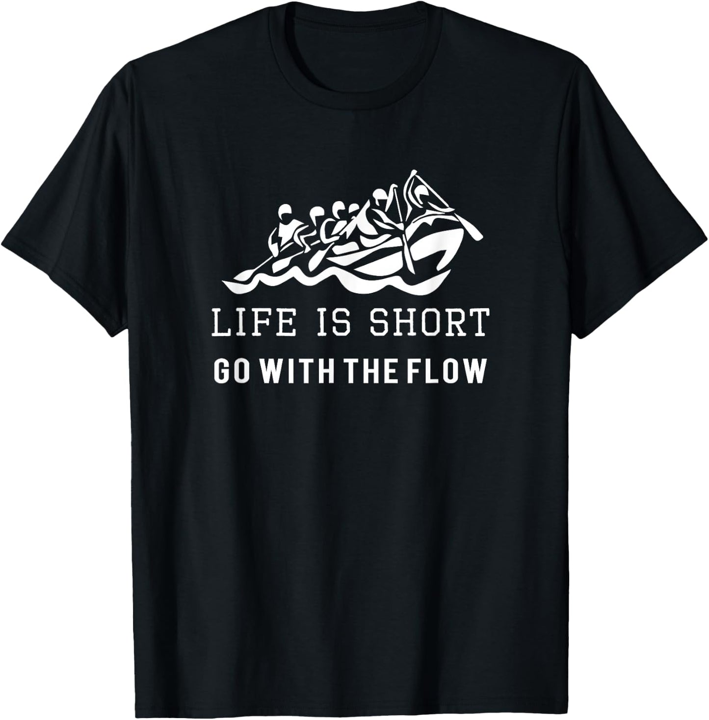 Cool Go With the Flow Whitewater Rafting Gift T-Shirt - T-Shirt | Black