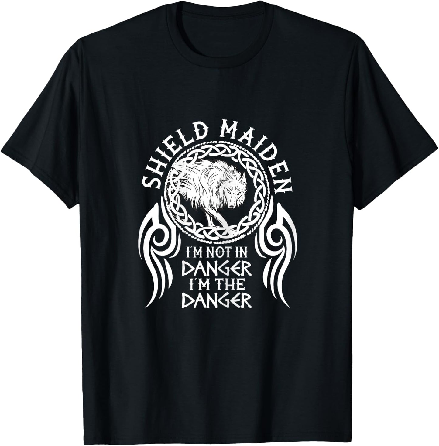 vikings viking fenrir shieldmaiden Lagertha shield maiden T-Shirt - T-Shirt | Black