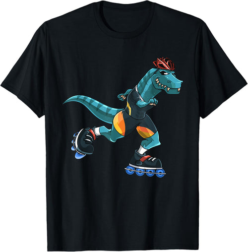 Dino Rides On Rollers T-Rex Roller Skater Skating Kids Boys