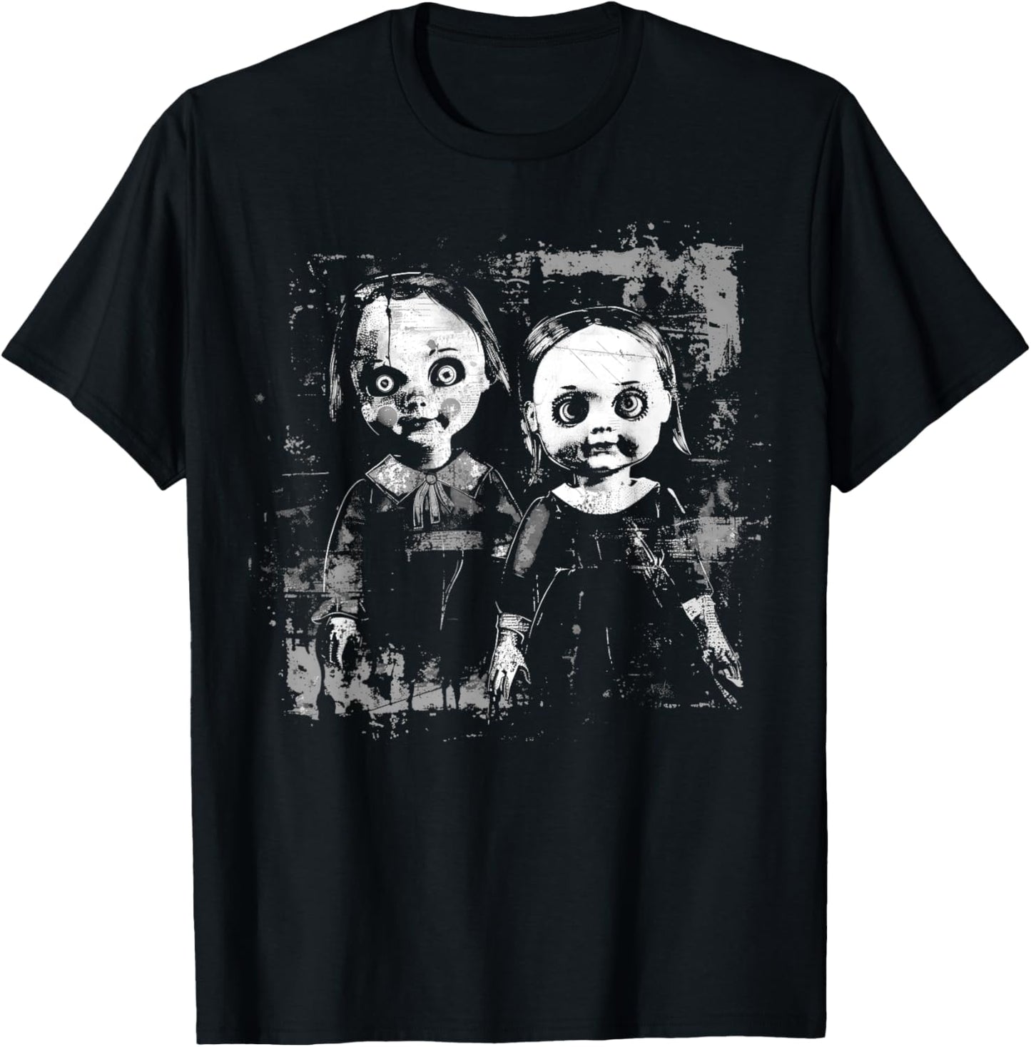 Horror Haunted Doll Creepy Toy Halloween Goth Alt Scary Emo , Small, Black T-Shirt - T-Shirt | Black