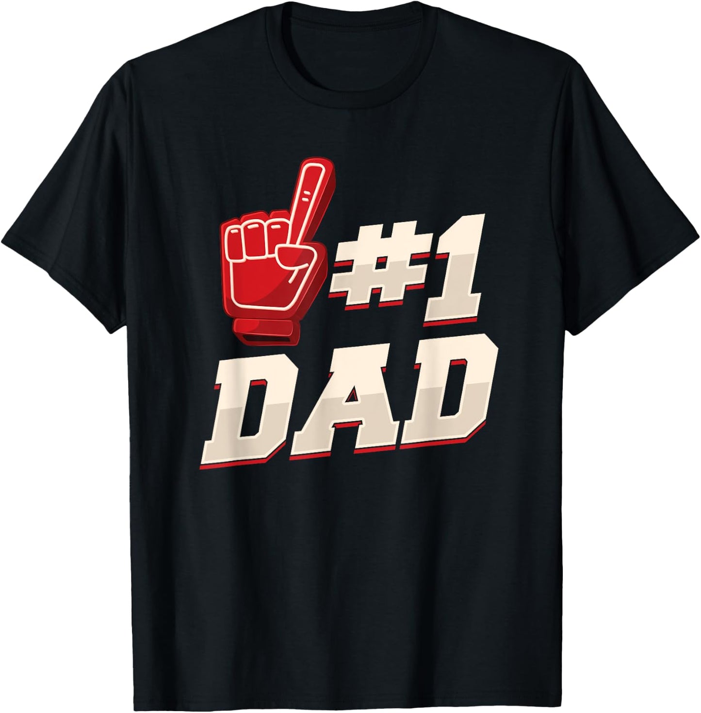 Athletic #1 Dad Number 1 Father Dad Father Father's Day T-Shirt - T-Shirt | Black