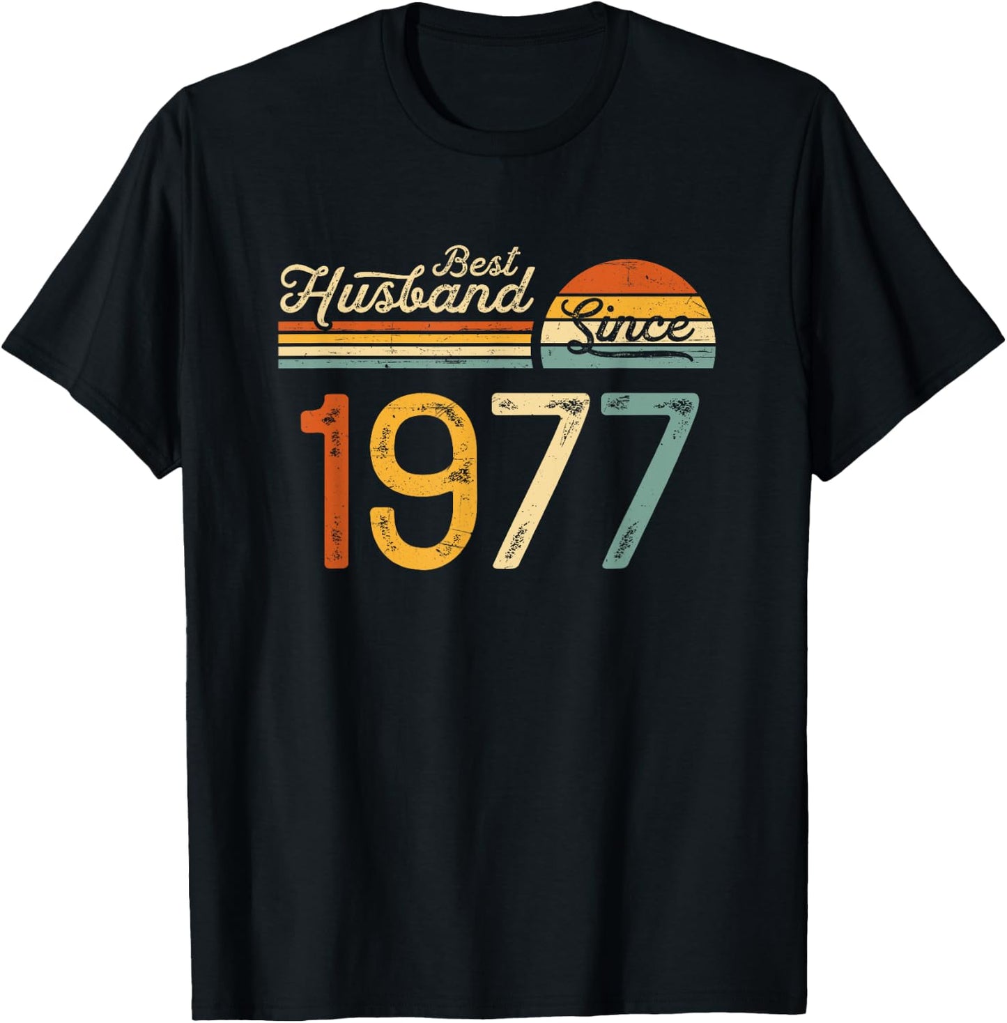48th wedding anniversary 48 years - Best Husband Since 1977 T-Shirt - T-Shirt | Black