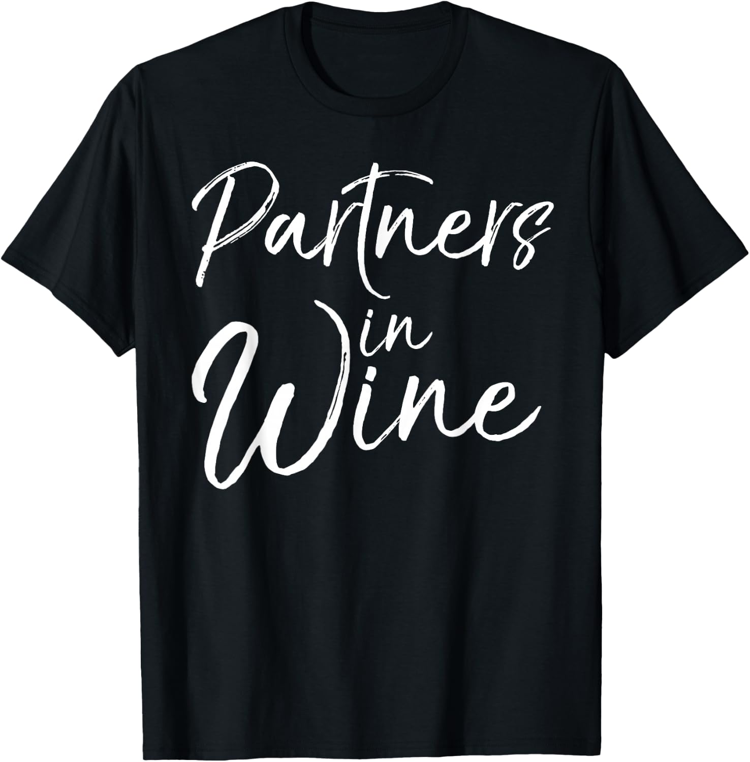 Matching Wine Club Gift Funny Pun Partners in Wine T-Shirt - T-Shirt | Black