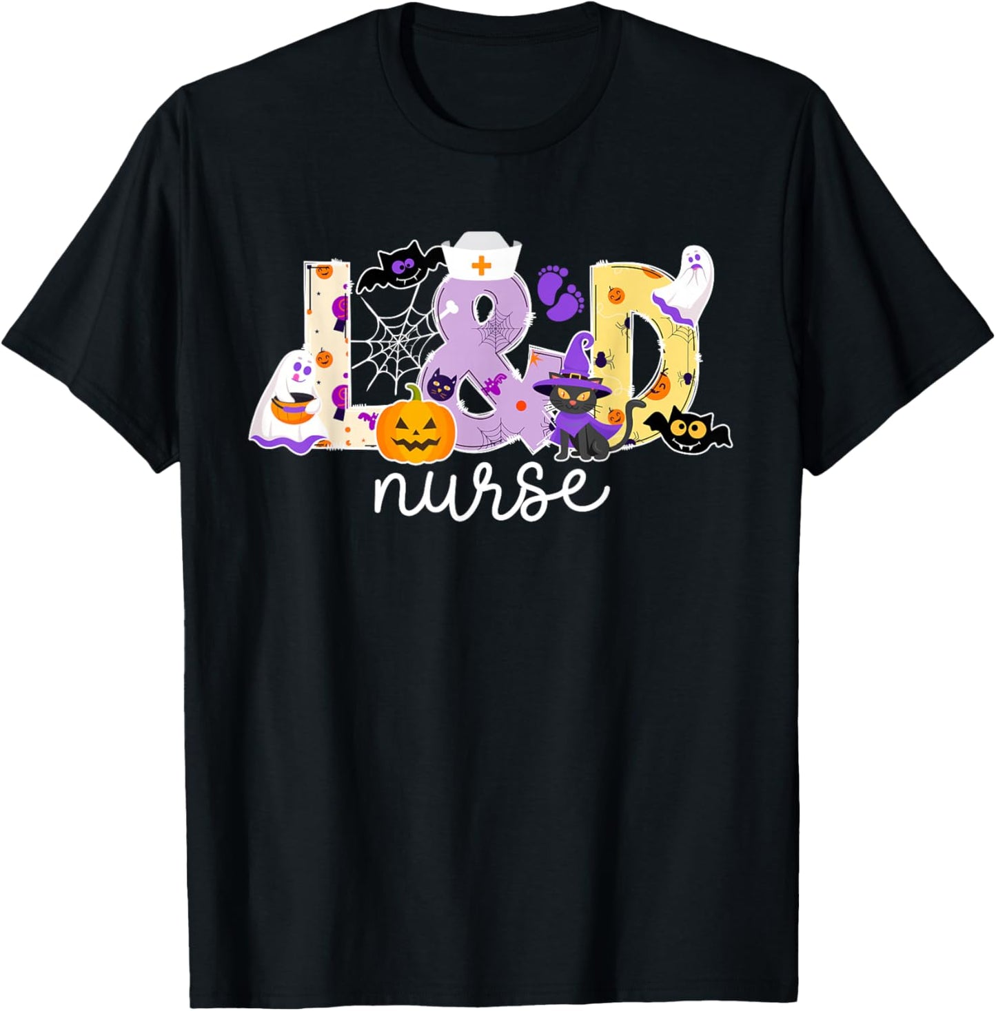 Spooky L&D Nurse Halloween Labor And Delivery Nurse T-Shirt - T-Shirt | Black