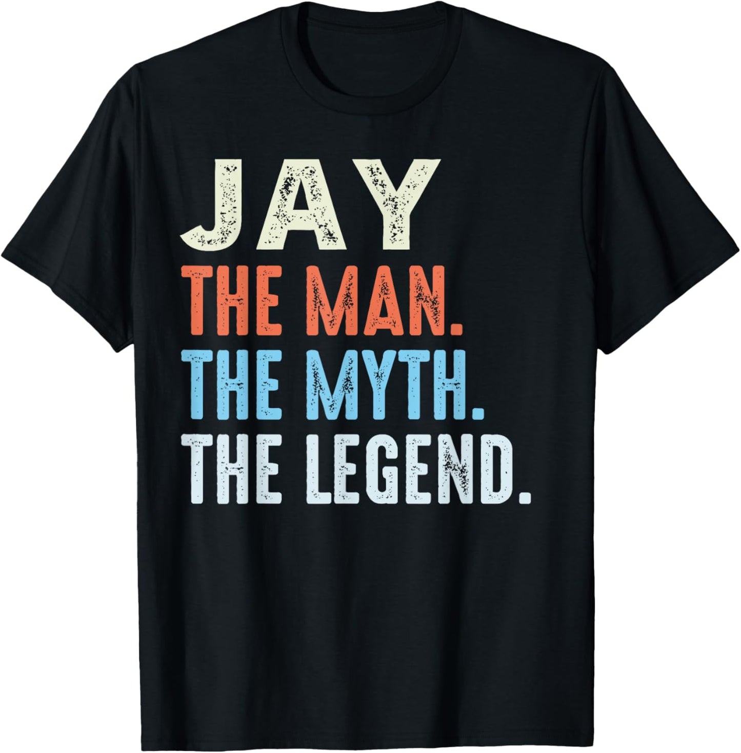 JAY The Legend Name Personalized Cute Idea Men Vintage JAY T-Shirt - T-Shirt | Black