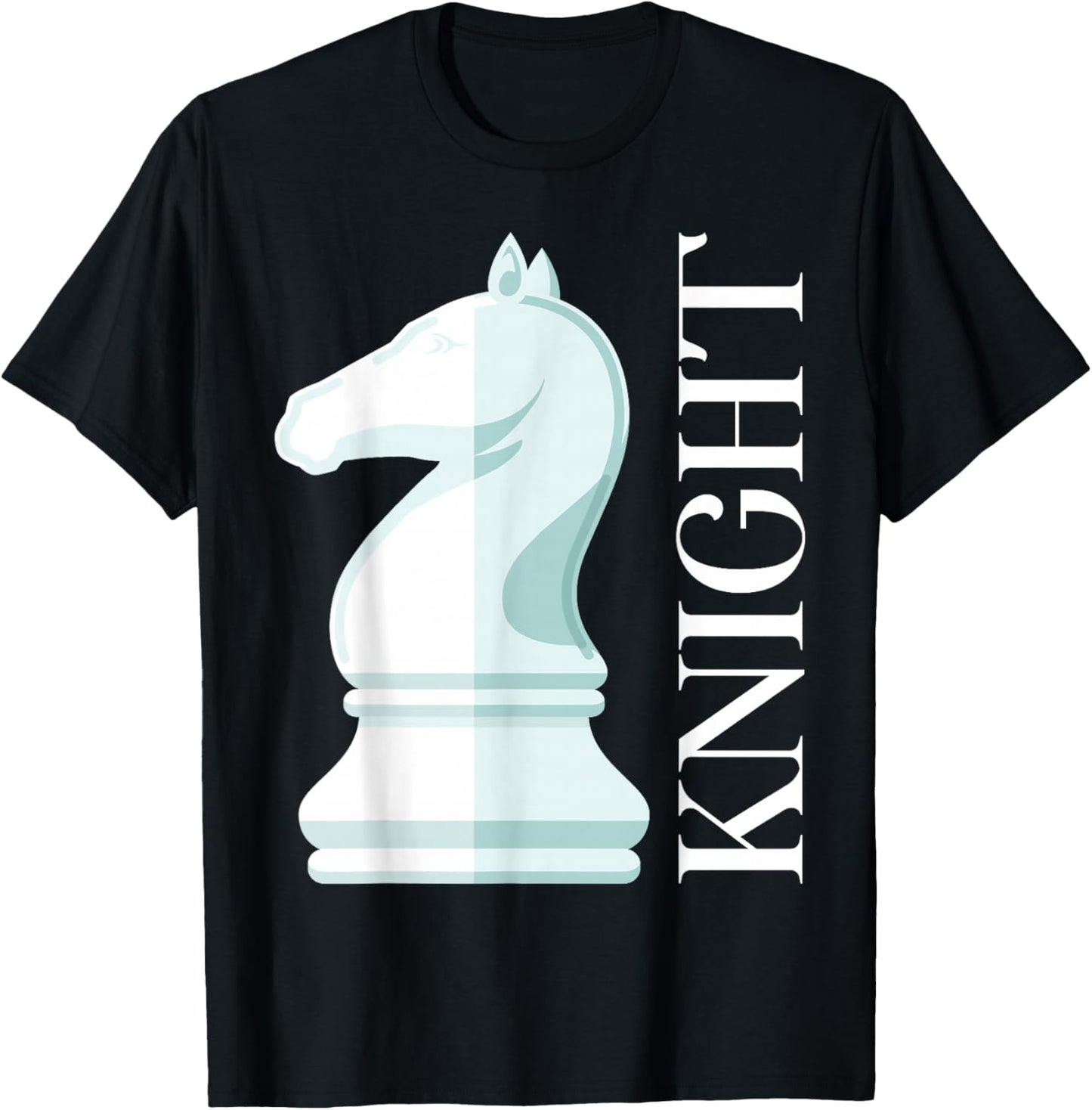 White Knight Chess Piece Chess Lovers Gag Gifts Men Kids T-Shirt - T-Shirt | Black
