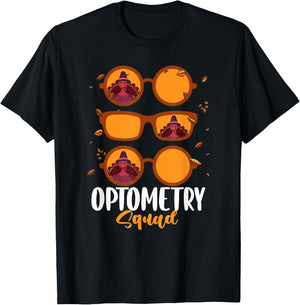 Thankful Optometrist Optometry Squad Thanksgiving Optician T-Shirt - T-Shirt | Black