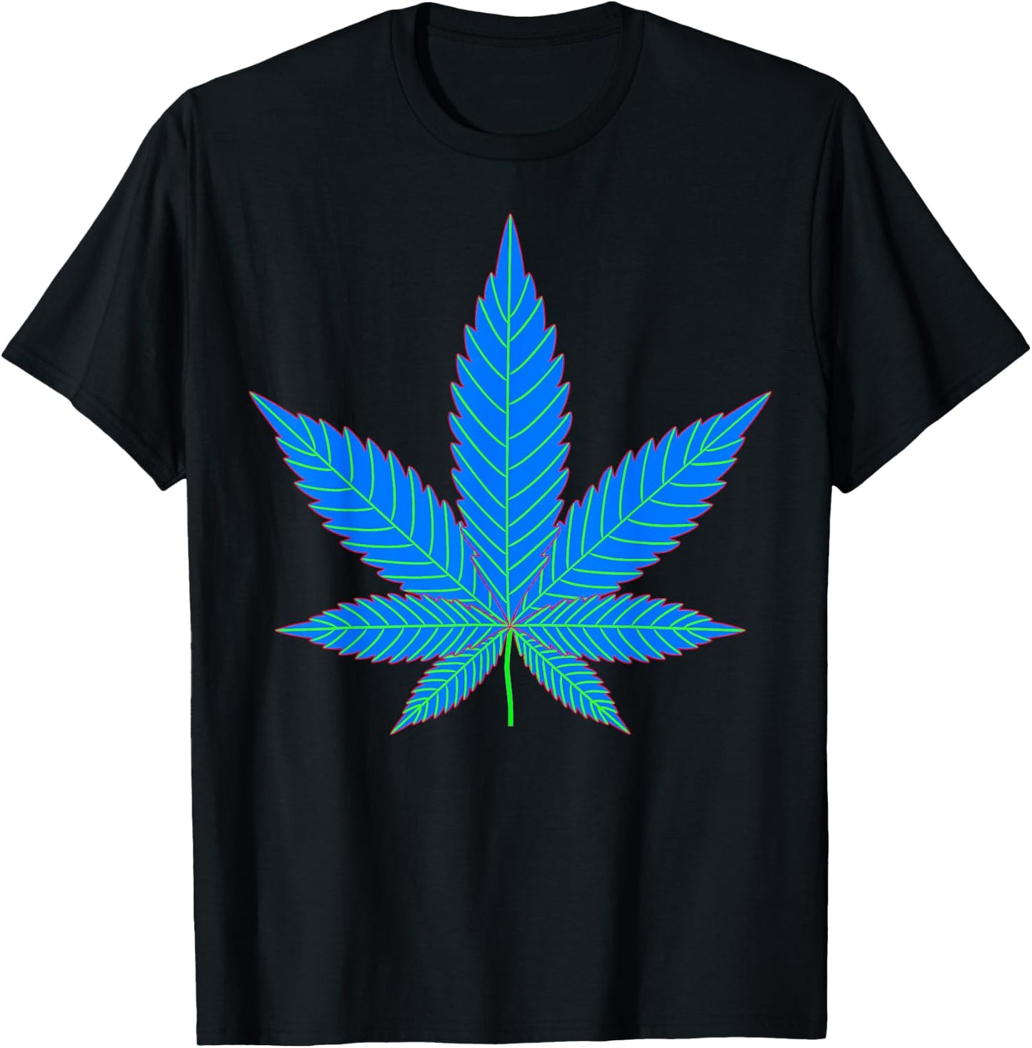 Pot Leaf | Trippy Marijuana Plant T-Shirt - T-Shirt | Black