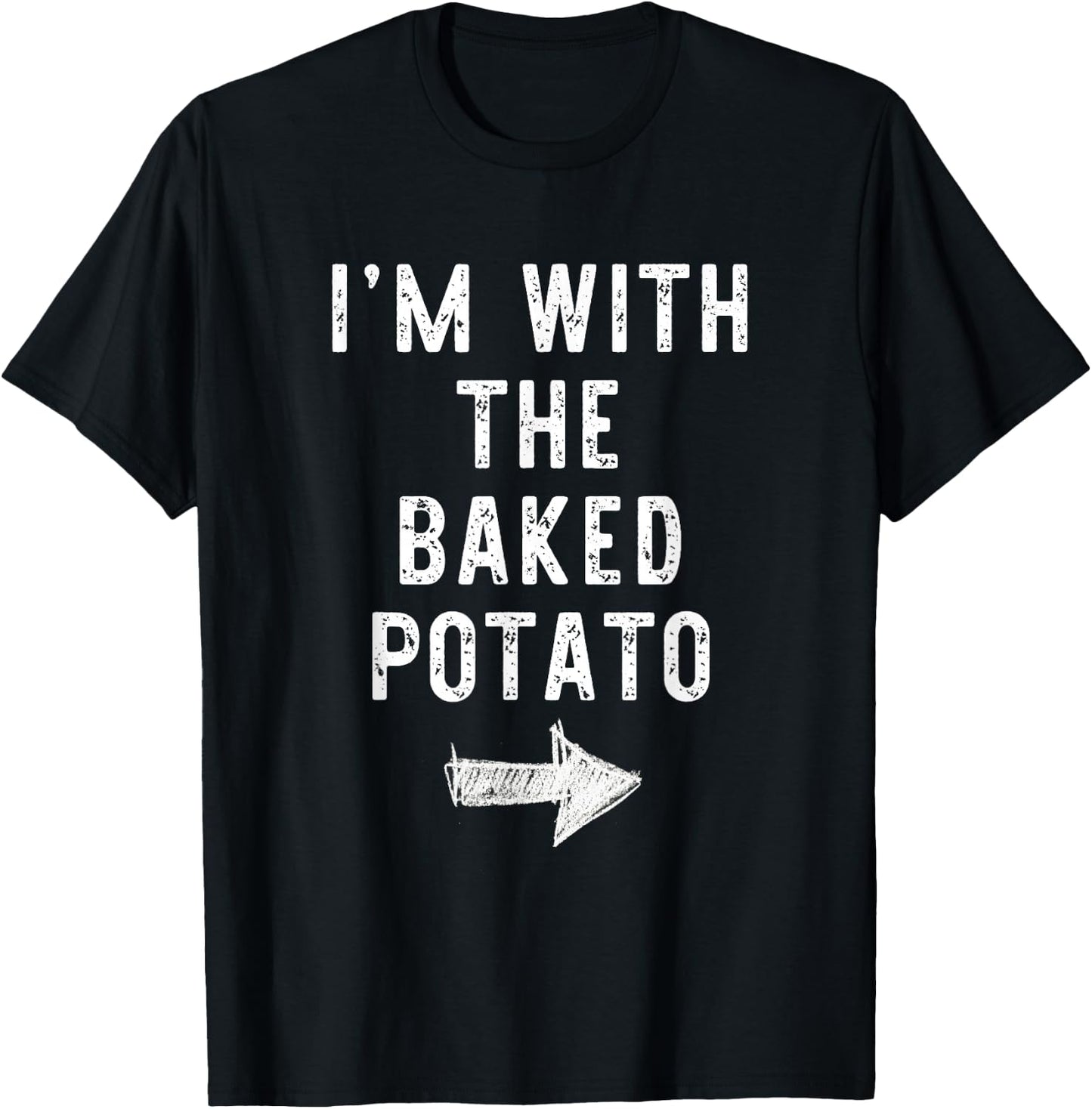 I’m With The Baked Potato Funny Halloween Couple Costume T-Shirt - T-Shirt | Black