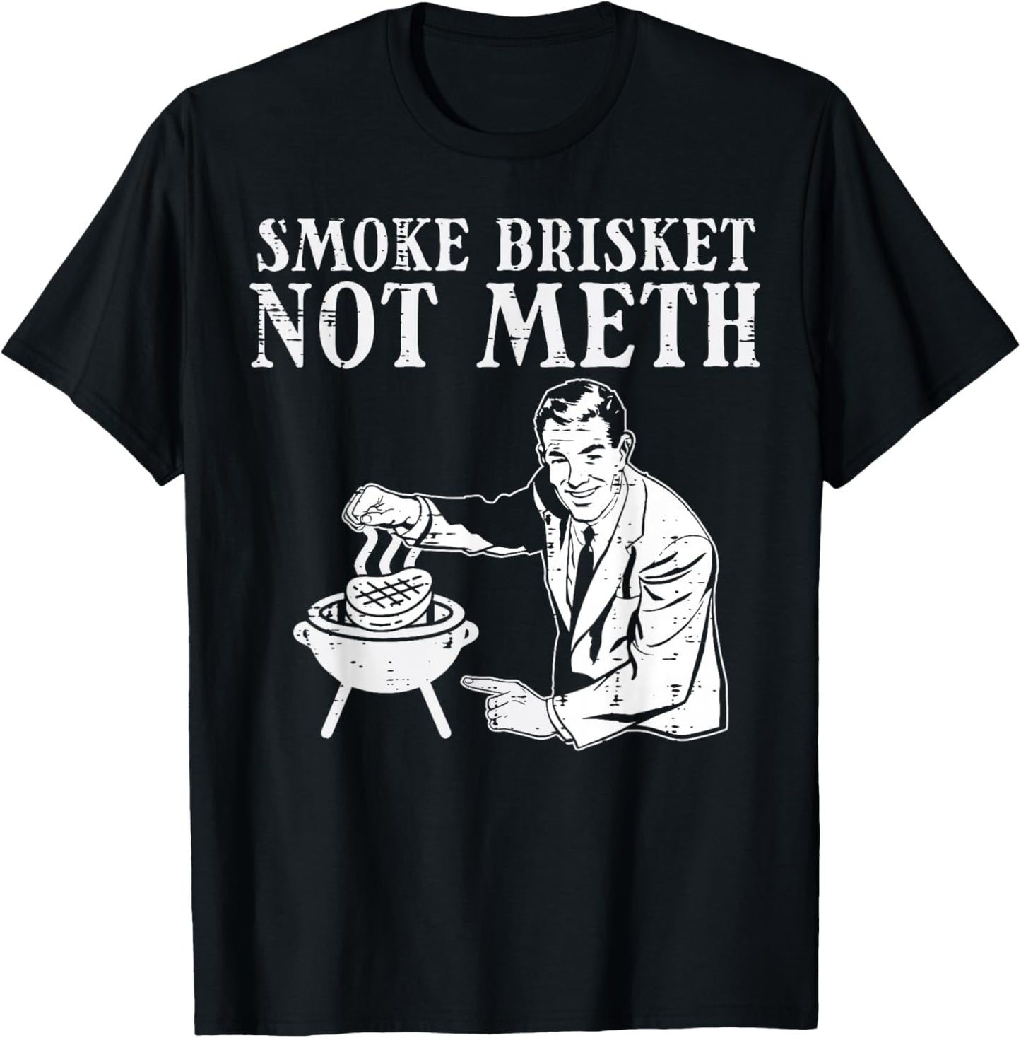 Grill Brisket Fun Bbq Barbecue Meat Grilling Master Dad Men T-Shirt - T-Shirt | Black