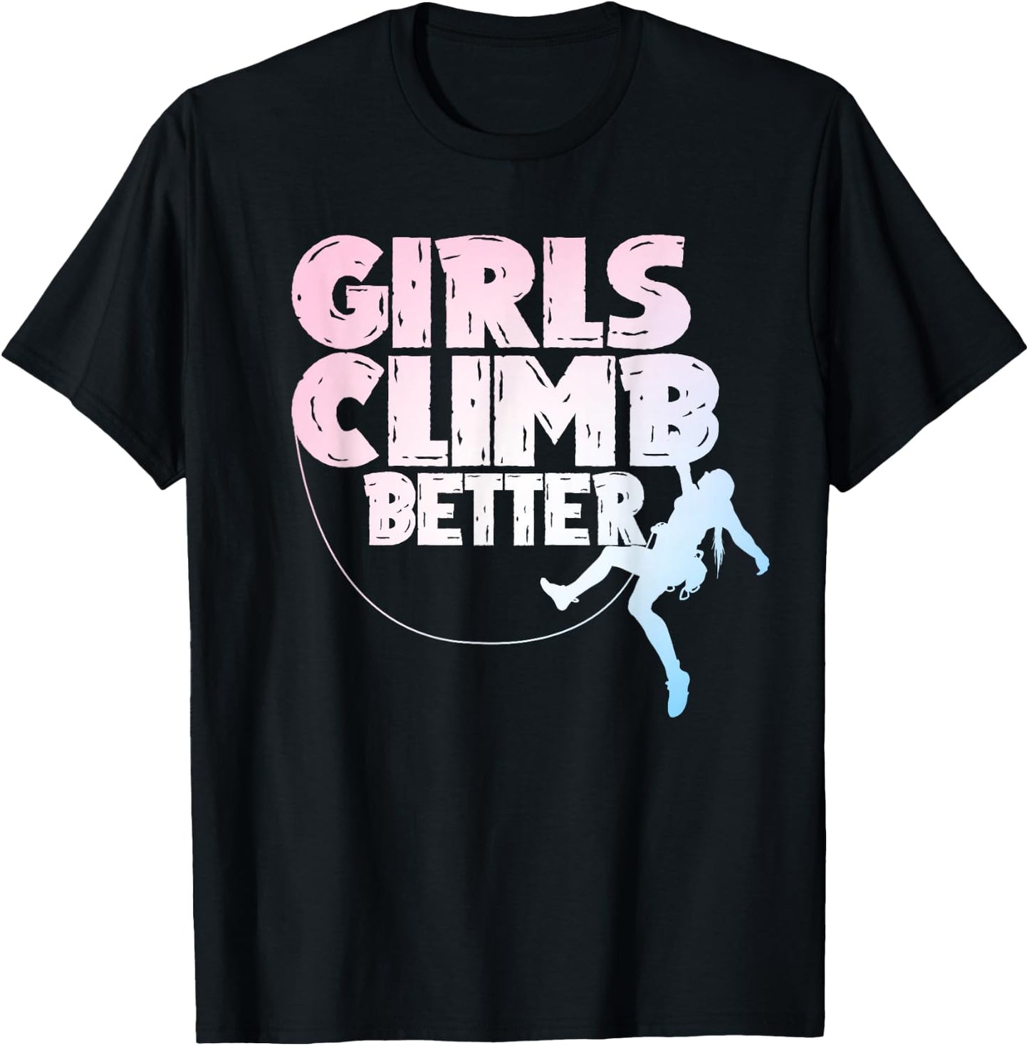 Cool Rock Climber Art Girls Indoor Rock Climbing T-Shirt - T-Shirt | Black