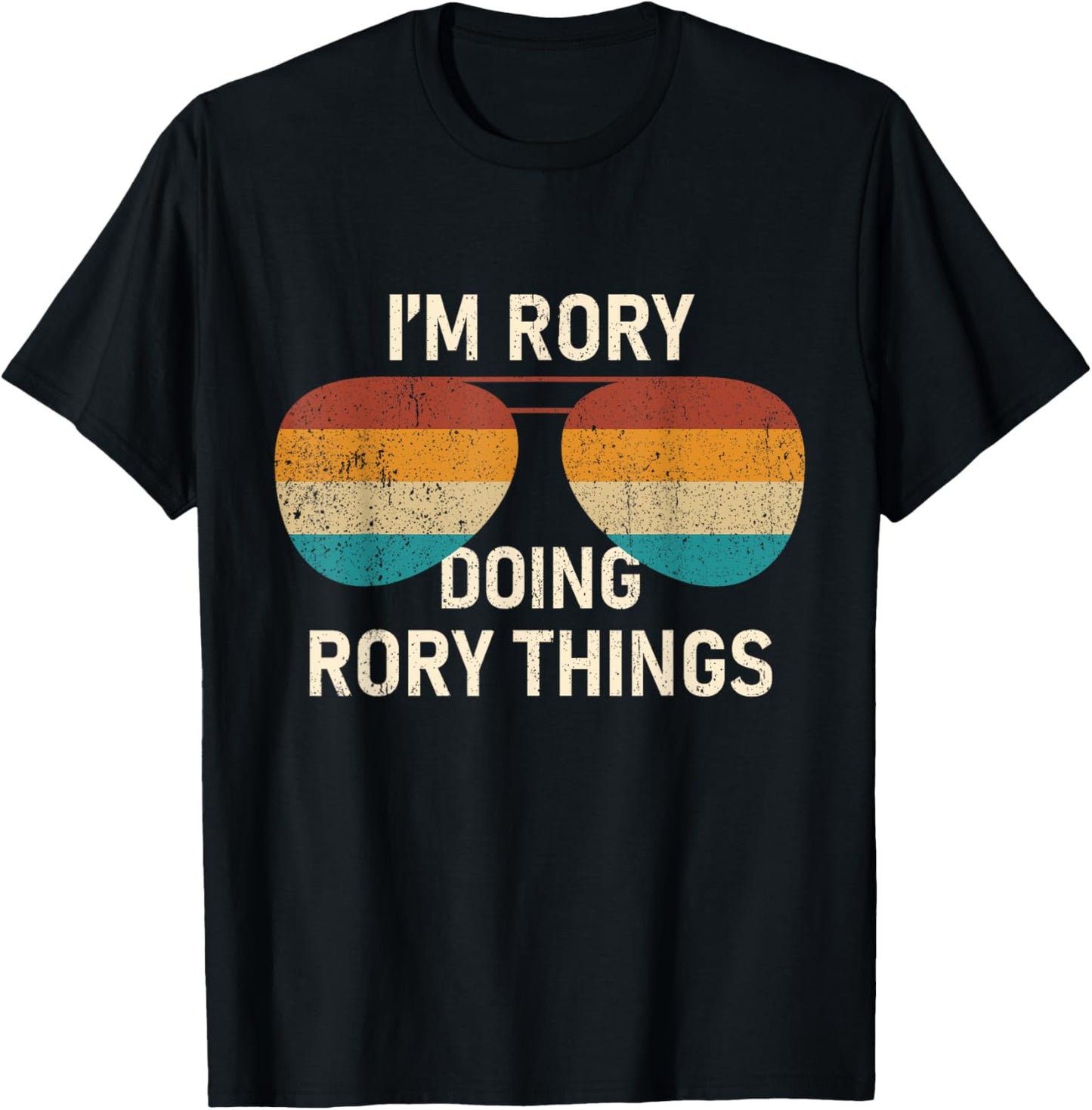 I'm Rory Doing Rory Things Retro Sunglass Personalized T-Shirt - T-Shirt | Black