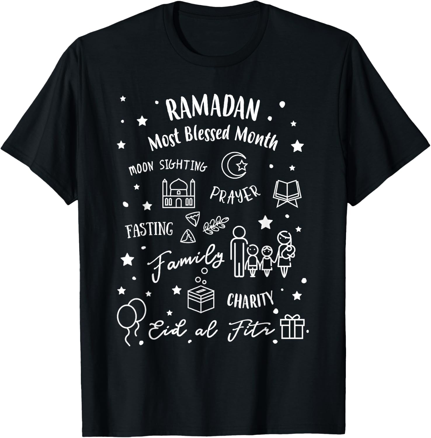 Ramadan Blessed Month Muslim Islamic Ramadhan Eid al Fitr T-Shirt - T-Shirt | Black