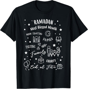 Ramadan Blessed Month Muslim Islamic Ramadhan Eid al Fitr T-Shirt - T-Shirt | Black