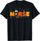 Thanksgiving Nurse Stethoscope Autumn Fall Scrub Top Women T-Shirt - T-Shirt | Black