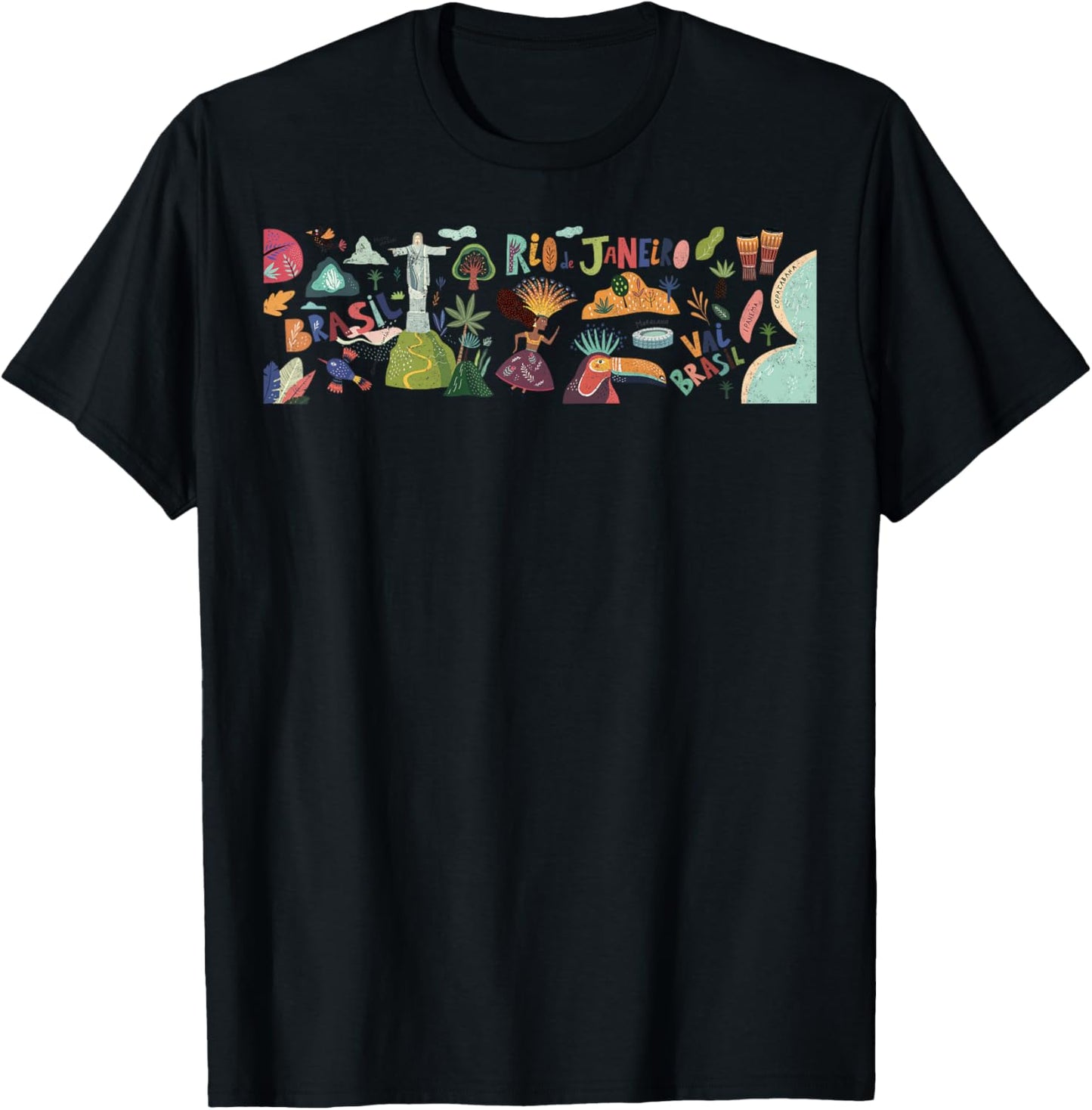 Travel Brazil Rio de Janeiro Sao Paolo Family Vacation T-Shirt - T-Shirt | Black