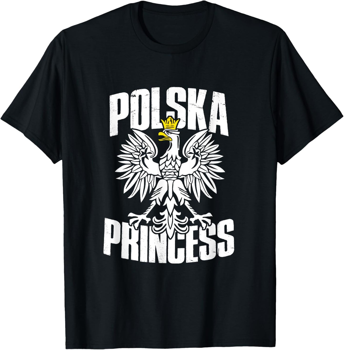 Polska Princess Retro Vintage Eagle Polish Pride Poland T-Shirt - T-Shirt | Black