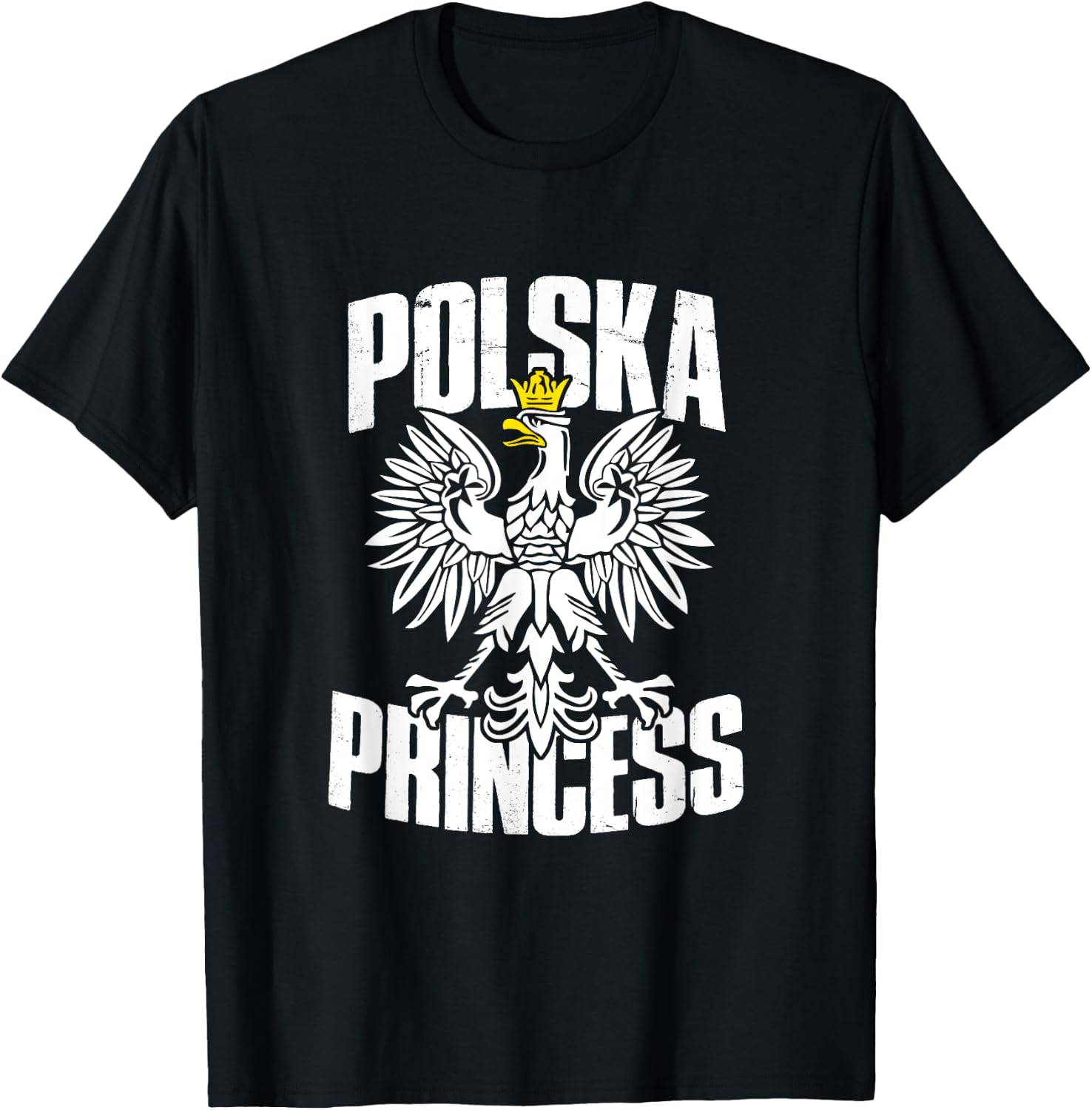 Polska Princess Retro Vintage Eagle Polish Pride Poland T-Shirt - T-Shirt | Black