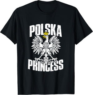 Polska Princess Retro Vintage Eagle Polish Pride Poland T-Shirt - T-Shirt | Black