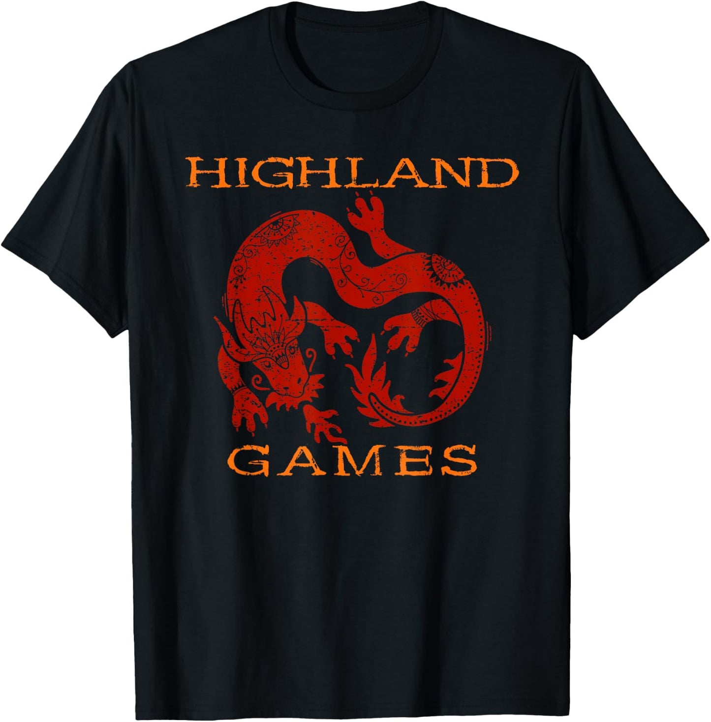 Scottish Highland Games With Dragon T-Shirt - T-Shirt | Black