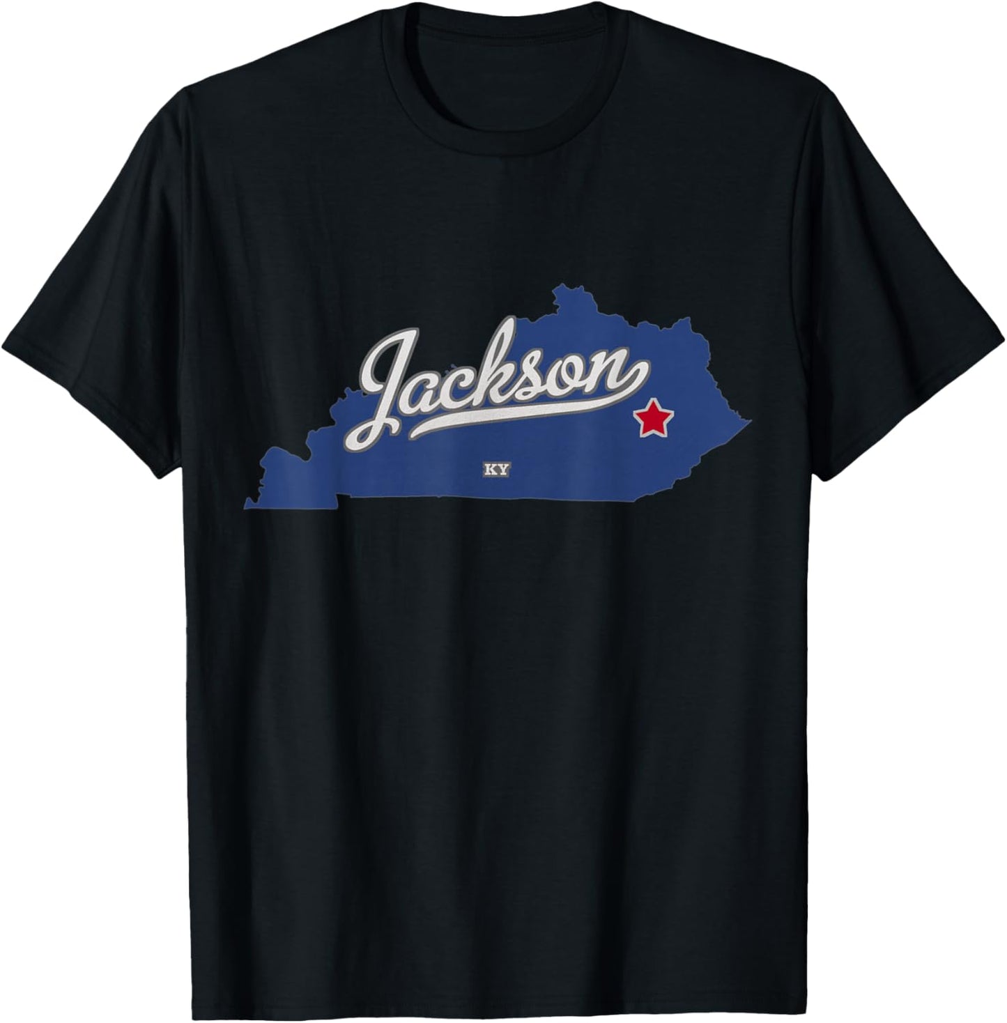 Jackson Kentucky KY Map T-Shirt - T-Shirt | Black