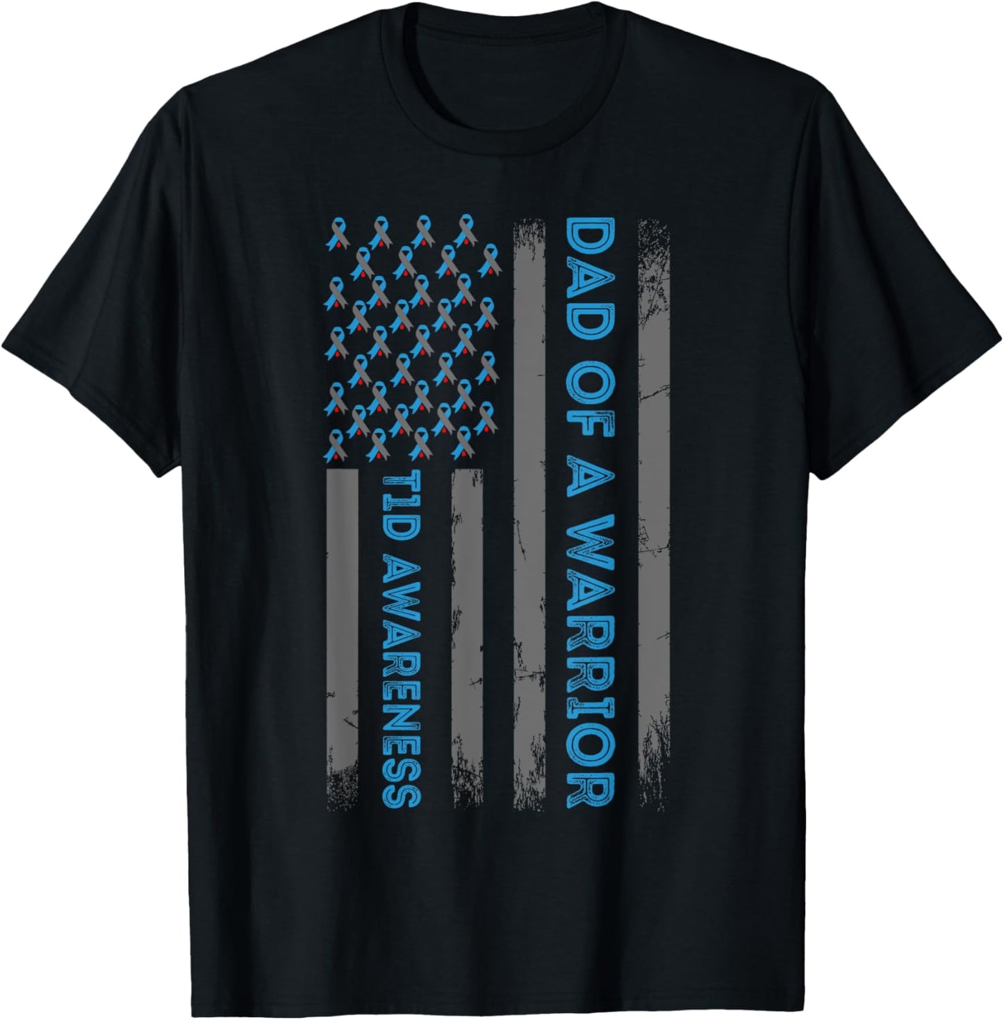 Type 1 Diabetes Awareness T1D Dad of Warrior Type 1 Diabetic T-Shirt - T-Shirt | Black