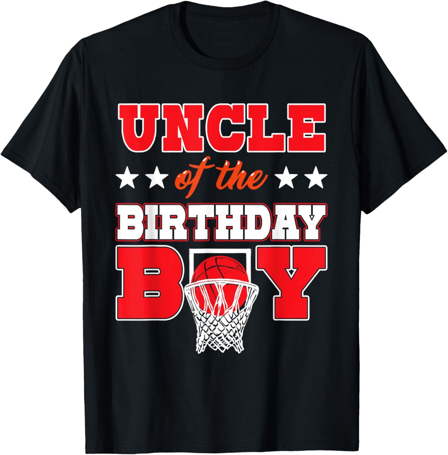 Basketball Party Uncle of the Birthday Boy Baller Family Men T-Shirt - T-Shirt | Black