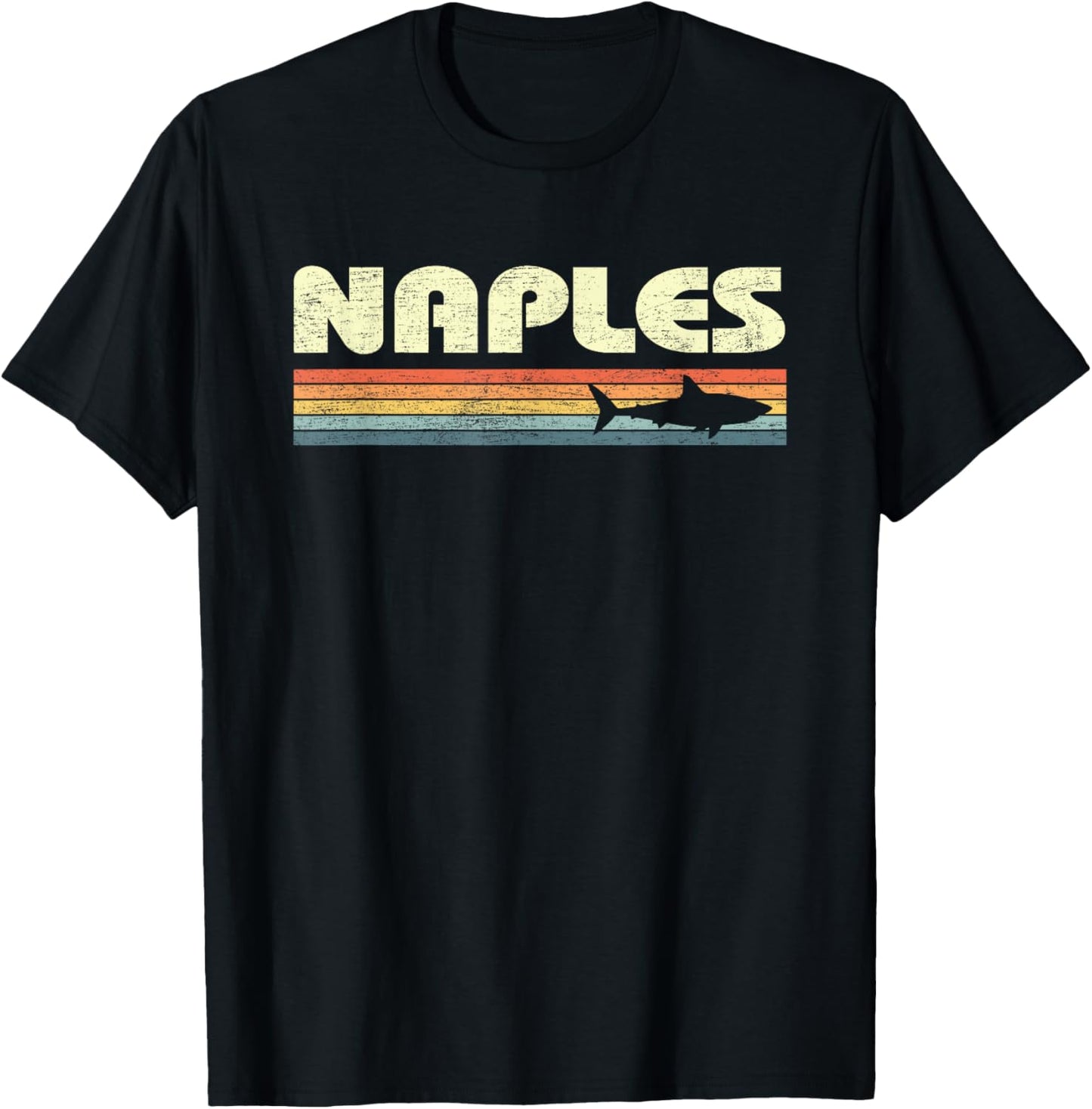 Naples Florida Vintage Shark Souvenir T-Shirt - T-Shirt | Black