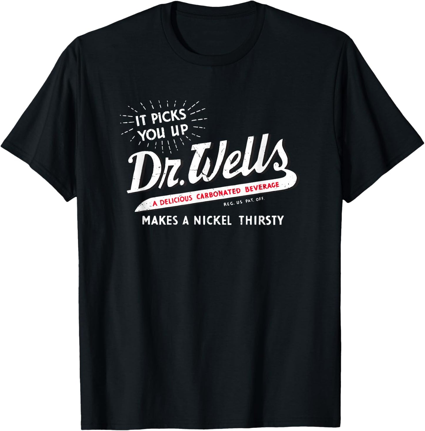 Vintage Retro Dr. Wells Soda T-Shirt - T-Shirt | Black