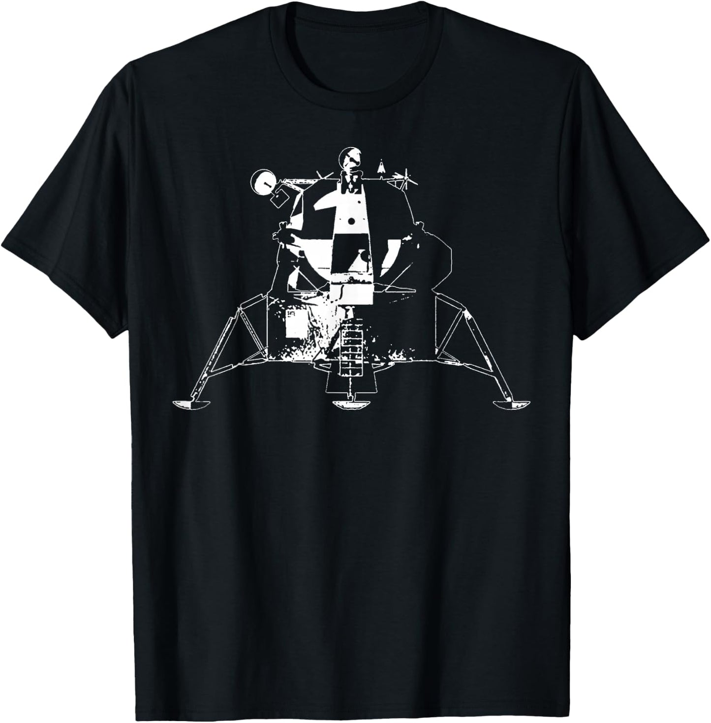 Lunar Lander Floating Sketch T-Shirt - T-Shirt | Black