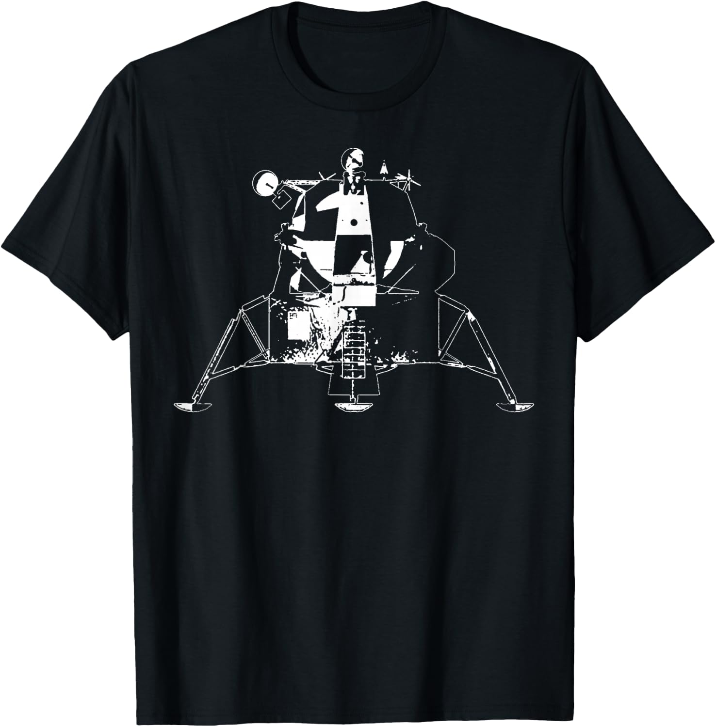 Lunar Lander Floating Sketch T-Shirt - T-Shirt | Black