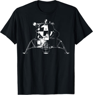 Lunar Lander Floating Sketch T-Shirt - T-Shirt | Black
