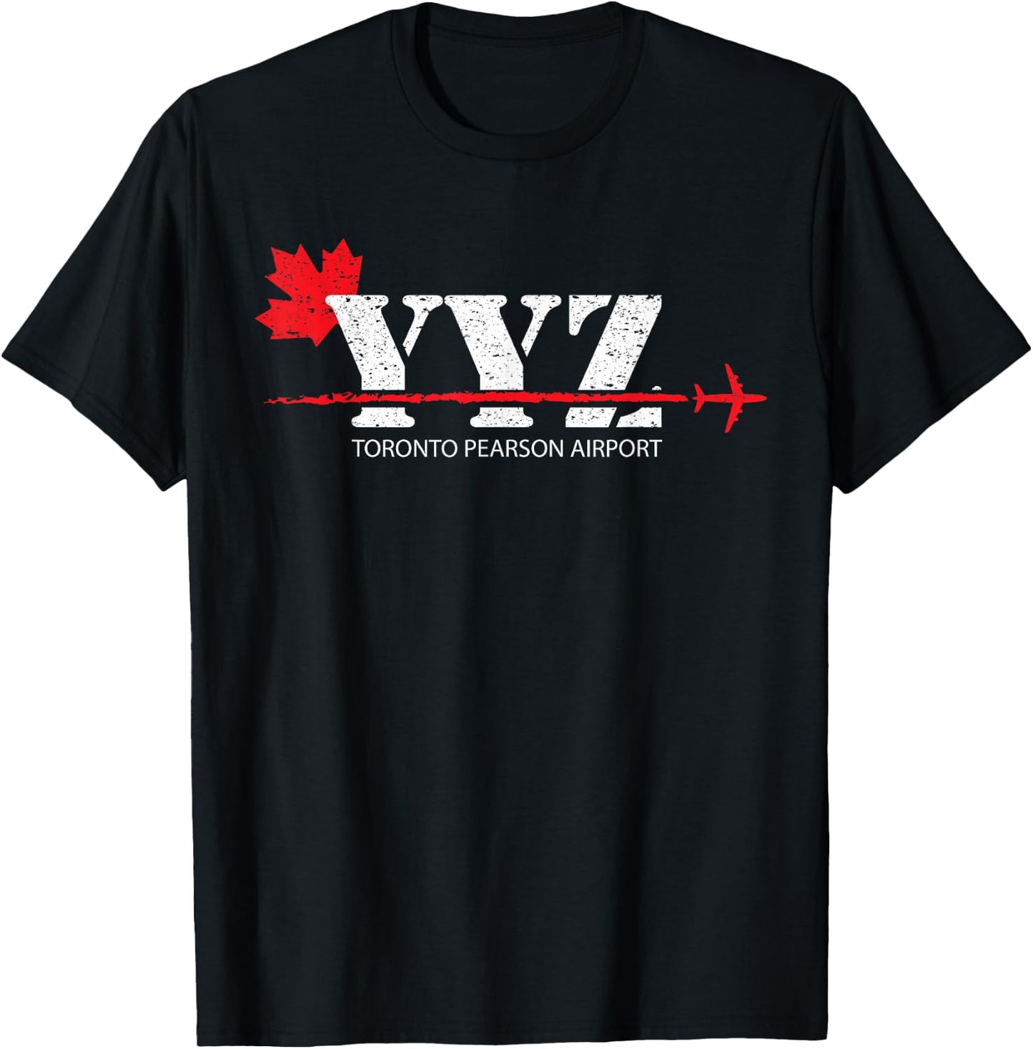 Retro Vintage Toronto YYZ Maple Leaf Airport Code T-Shirt - T-Shirt | Black
