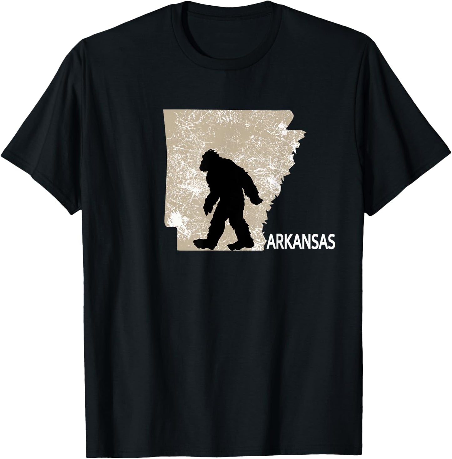 Funny Bigfoot I Believe Loves Arkansas AR Sasquatch T-Shirt - T-Shirt | Black