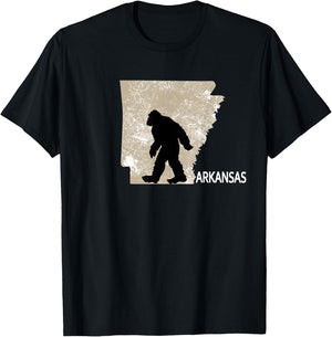 Funny Bigfoot I Believe Loves Arkansas AR Sasquatch T-Shirt - T-Shirt | Black