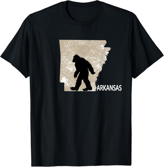 Funny Bigfoot I Believe Loves Arkansas AR Sasquatch T-Shirt - T-Shirt | Black