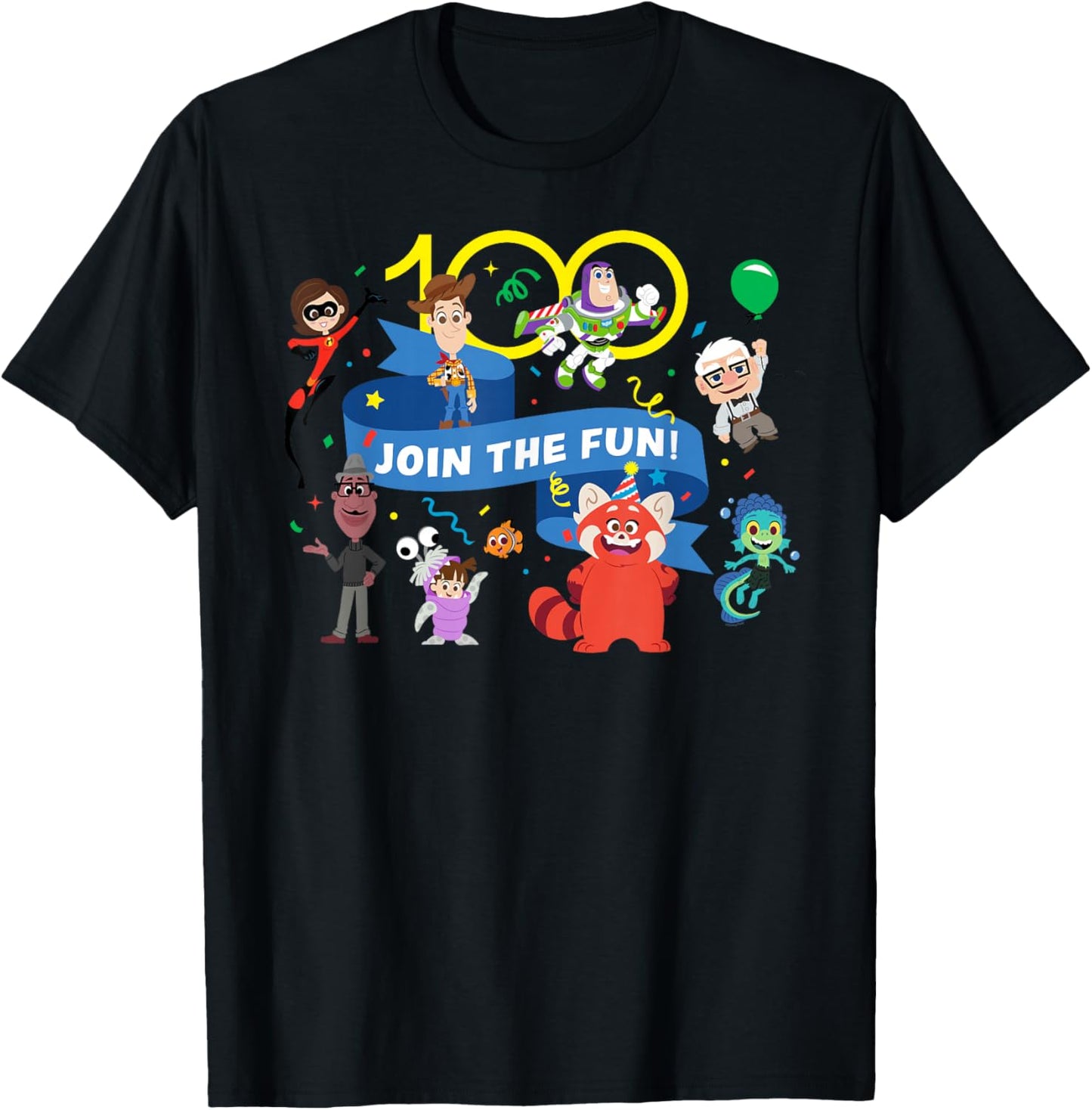 Disney 100 Pixar Join the Fun Anniversary D100 T-Shirt - T-Shirt | Black