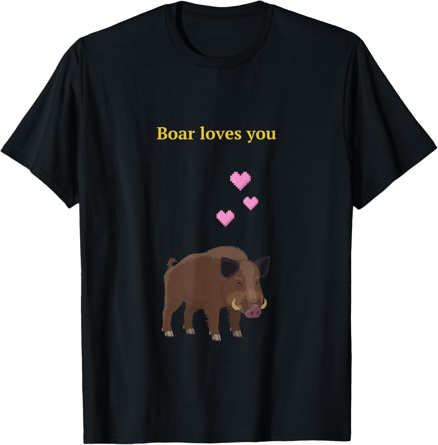 Boar loves you in Valheim T-Shirt - T-Shirt | Black