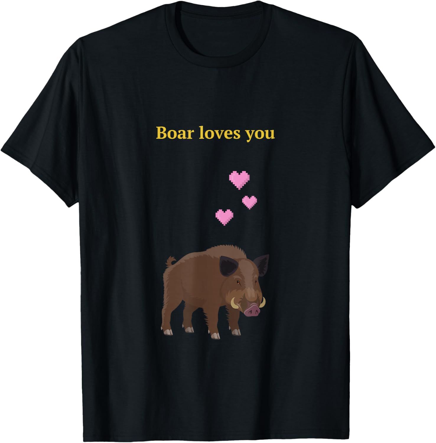 Boar loves you in Valheim T-Shirt - T-Shirt | Black