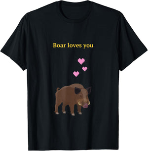 Boar loves you in Valheim T-Shirt - T-Shirt | Black