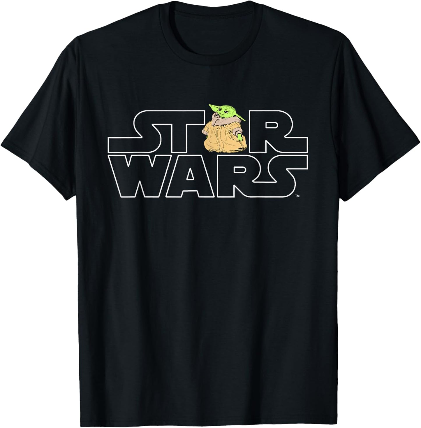 Star Wars Logo and The Child from The Mandalorian T-Shirt - T-Shirt | Black