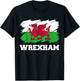 Wrexham Wales City Cymru, Welsh Flag Dragon T-Shirt - T-Shirt | Black