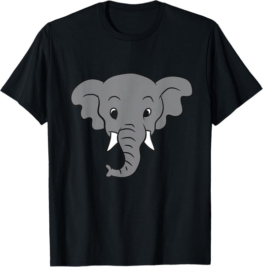 Elephant Love Elephants Funny Elephant Face Elephant T-Shirt - T-Shirt | Black