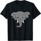 Elephant Love Elephants Funny Elephant Face Elephant T-Shirt - T-Shirt | Black