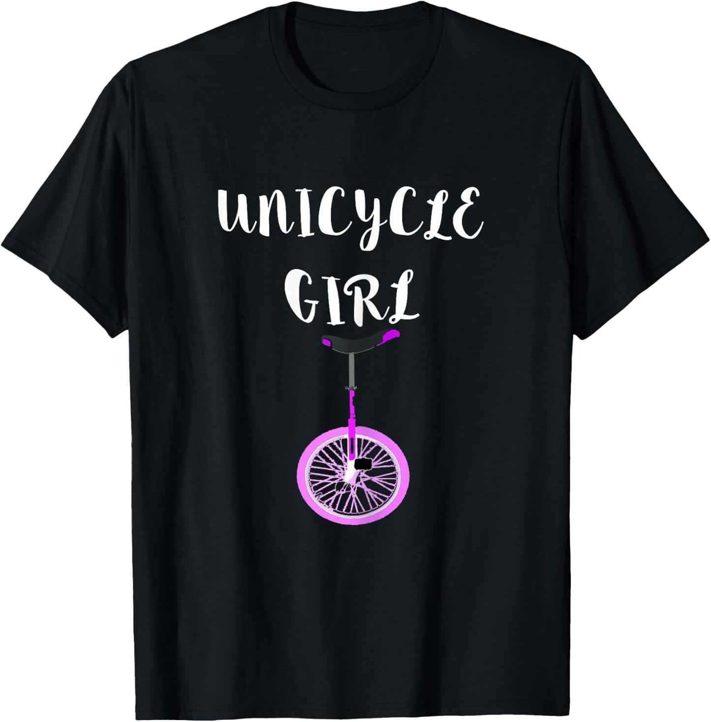 Unicycle Girl Unicyclist Monocycle Self Balancing Artist T-Shirt - T-Shirt | Black