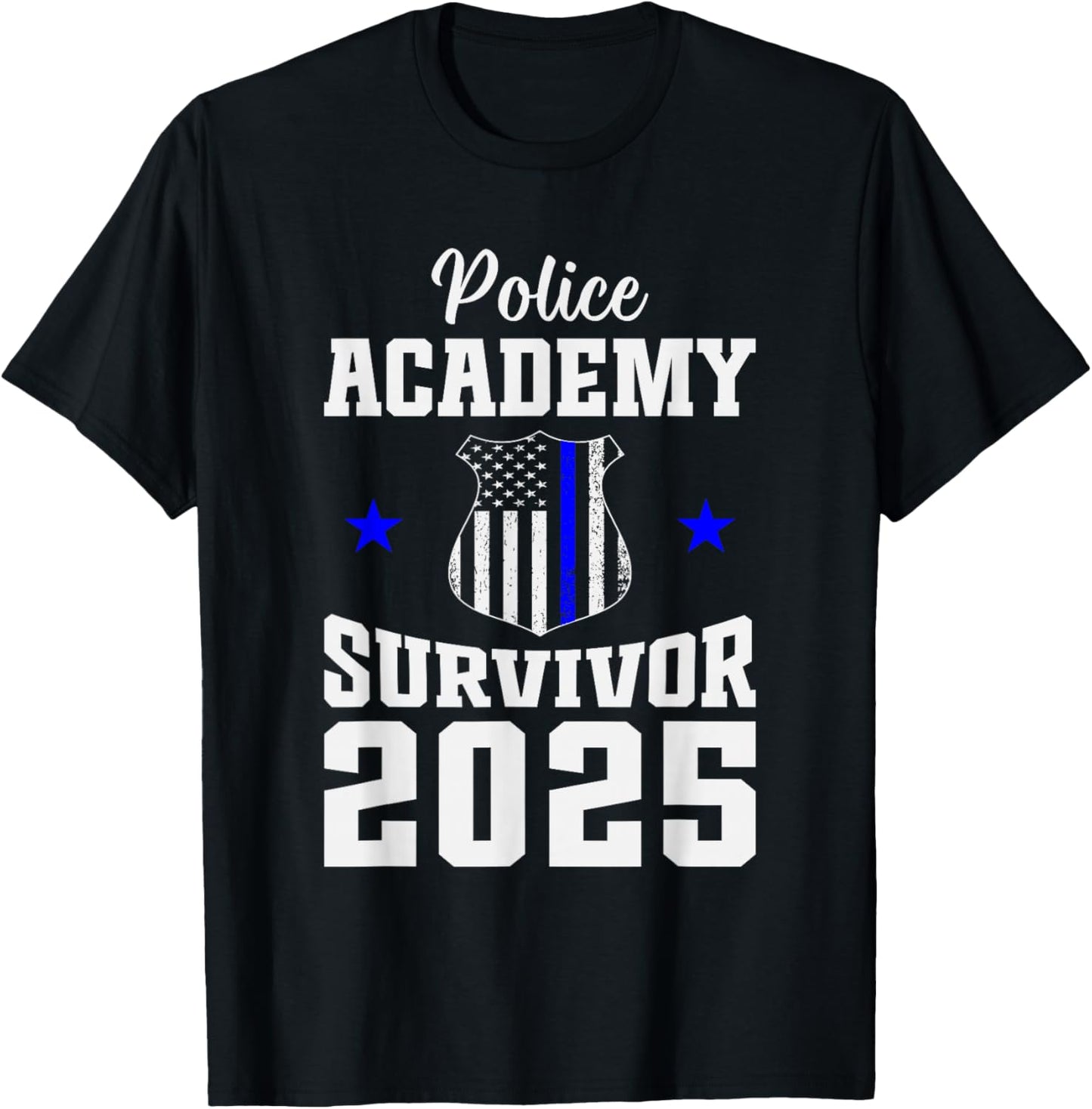 Police Academy Survivor 2025 Graduation Police School T-Shirt - T-Shirt | Black