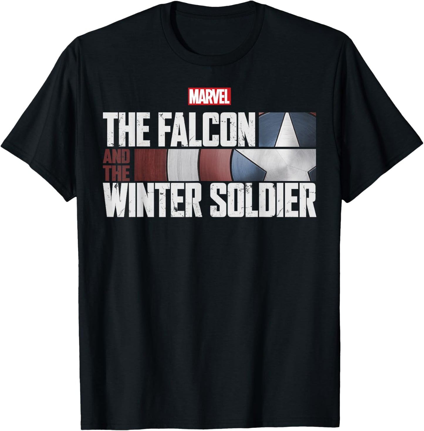 Marvel The Falcon And The Winter Soldier Shield Logo T-Shirt - T-Shirt | Black