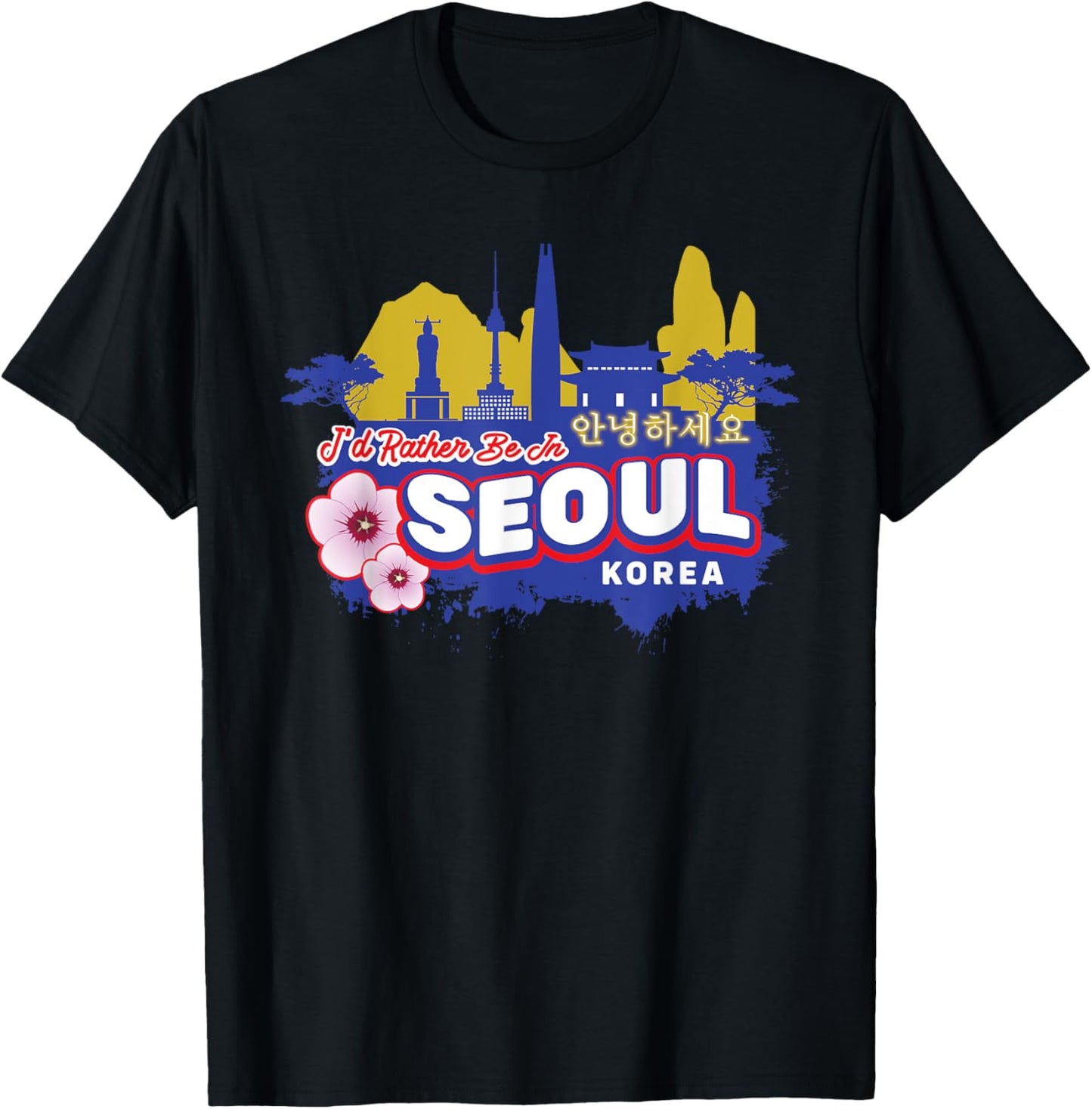 I'd Rather Be In Seoul Korea Vintage Souvenir T-Shirt - T-Shirt | Black